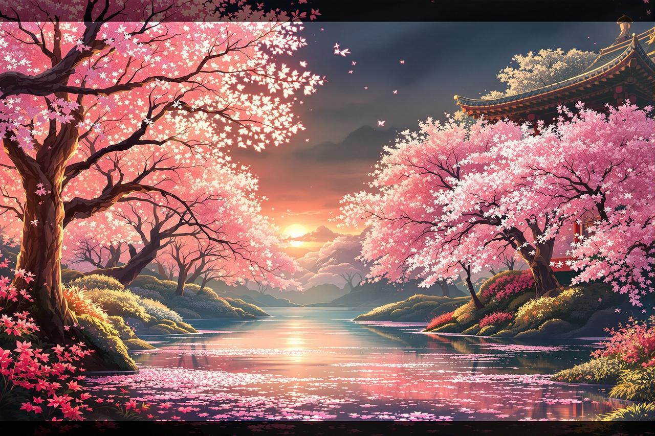 日漫网止作品展示 - 花间绘梦师 — 场景美术
