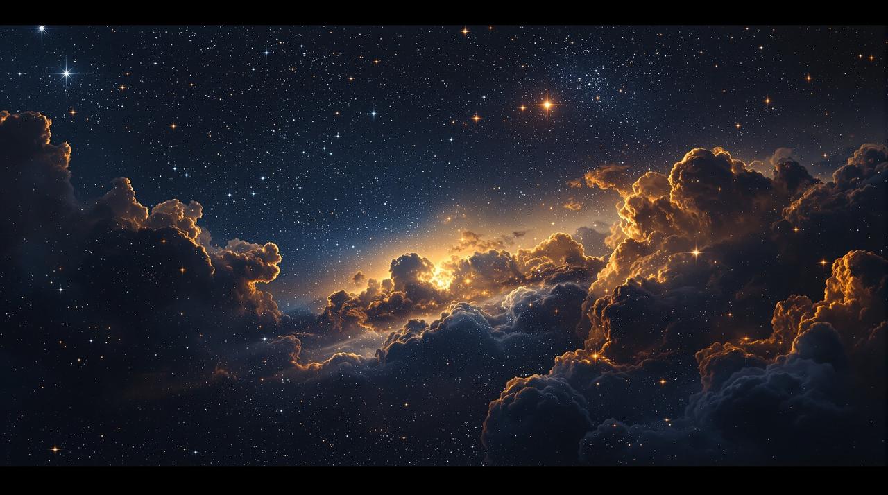 日漫网止 - 璀璨星空背景，闪亮的天狼星照耀夜空
